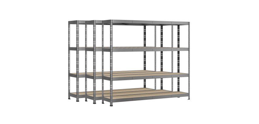 Rayonnage MODULO - Jeu 3 étagères Rack - 4 plateaux