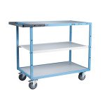 Servante mécano-soudée 3 plateaux mélaminés 250 kg 1000 x 600 mm roue TPE