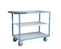Servante mécano-soudée 3 plateaux mélaminés 250 kg 1000 x 600 mm roue TPE