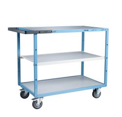 Servante mécano-soudée 3 plateaux mélaminés 250 kg 1000 x 600 mm roue TPE