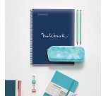 Notebook Emotions, Couverture souple, A4, quadrillage 5x5 mm, 80 feuilles de 1 couleur, Miquelrius, Bleu Marine.
