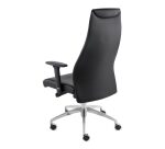 Fauteuil de bureau ergonomique MODO cuir naturel, accoudoirs 1D et pied aluminium