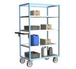 Servante multi-niveaux avec 3 étagères plateau tôle galvanisée 500 kg 1000 x 600 mm roue TPE