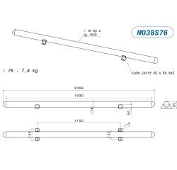 Butée de parking - Chasse roue - PMR Modèle droit Ø 76 mm Galvanisé