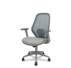 Silla Ergo529 respaldo malla asiento tela base piramidal ruedas nailon