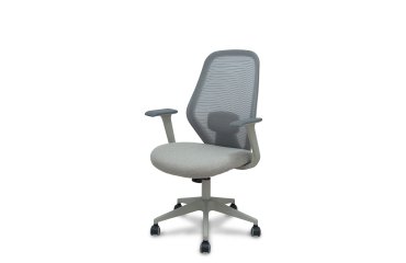 Silla Ergo529 respaldo malla asiento tela base piramidal ruedas nailon