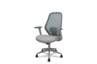 Silla Ergo529 respaldo malla asiento tela base piramidal ruedas nailon