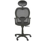 Fauteuil Alocén en maille noire, accoudoirs réglables, tête fixe, siège bali