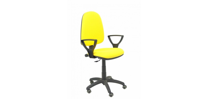 Silla de oficina Ayna brazos fijos ruedas parquet tapizado
