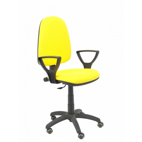 Ayna brazos fijos ruedas parquet tapizado - Amarillo