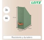 Revistero Leitz Puro, cartón 100% reciclado, pack de 2 - 10 - Verde