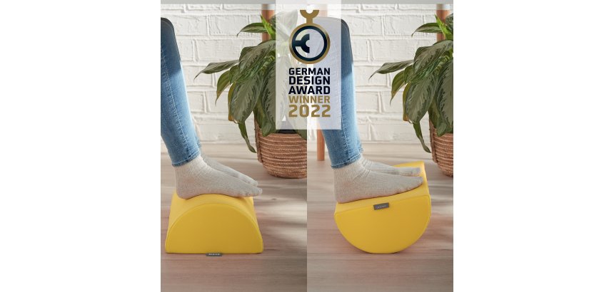 Reposapiés de escritorio Active Ergo Cosy, amarillo
