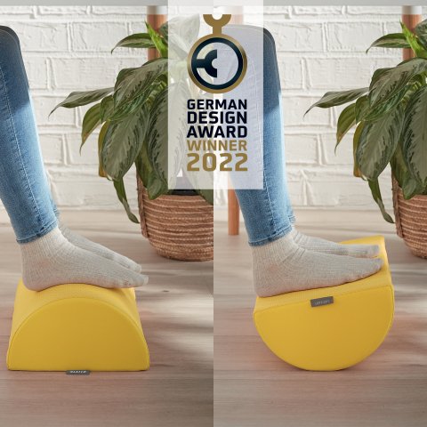 Reposapiés de escritorio Active Ergo Cosy, amarillo