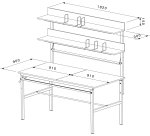 Table complète 182 (x91) x 90 x HT 210 cm