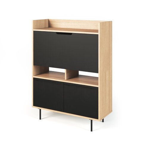 Bureau secrétaire Lime - Chêne /Noir L.138cm