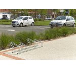 Râtelier sur 2 niveaux cote à cote pour 4 vélos