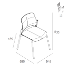 Chaise Aspen dossier maille - accrochable