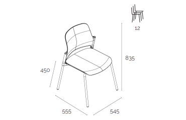 Chaise Aspen dossier maille - accrochable