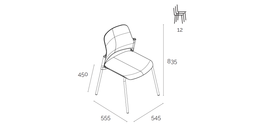 Aspen Stuhl mit Netzrücken - aufhängbar