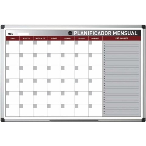 Planning Mensual Magnetica enmarcado aluminio anodizado 60X90