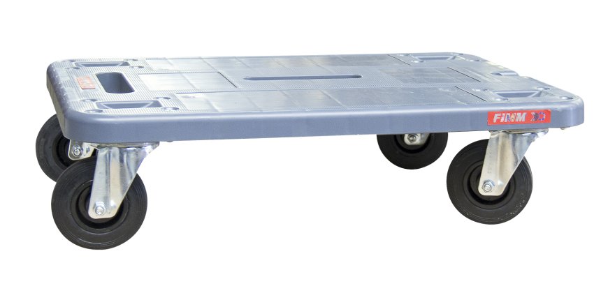 Plateau roulant polypropylène sans rebord 210 kg 600 x 400 mm roue caoutchouc