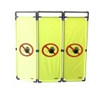 Barrière d'intervention PVC - 3 vantaux 1,80m - Logo Interdiction