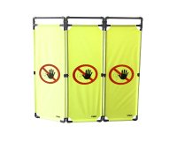 Barrière d'intervention PVC - 3 vantaux 1,80m - Logo Interdiction