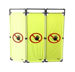 Barrière d'intervention PVC - 3 vantaux 1,80m - Logo Interdiction