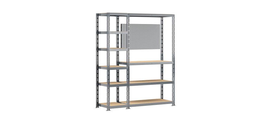 Rayonnage MODULO - Module 2 étagères + établi