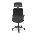Silla de oficina Parolis respaldo malla negro con cabecero y asiento aran negro