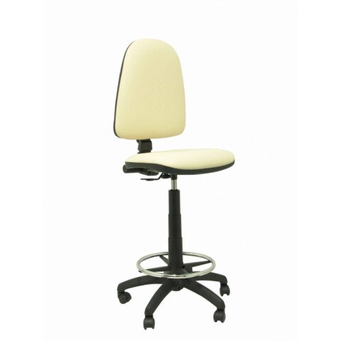 Taburete Ayna similpiel amarillo - Crema
