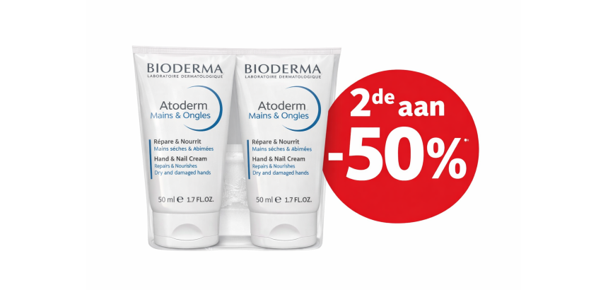 Bioderma atoderm creme mains et ongles duo 2x50ml 2e-50%