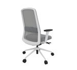 Bureaustoel ROCKIT stof en mesh - Hoge rugleuning - 1D-armleuningen - witte structuur