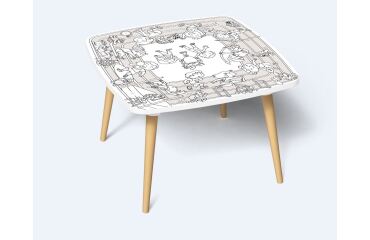 Table basse KIDS à colorier - Motif Athlètes - Lot de 2