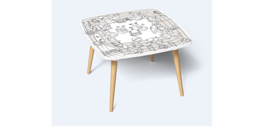 Table basse KIDS à colorier - Motif Athlètes - Lot de 2
