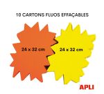 Etiquette carton fluo jaune/orange forme éclatée 24 x 32 cm Apli - Boîte de 10