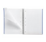 Notebook The Original, Couverture souple, A4, quadrillage 5x5 mm, 80 feuilles de 1 couleur, Miquelrius, Bleu.
