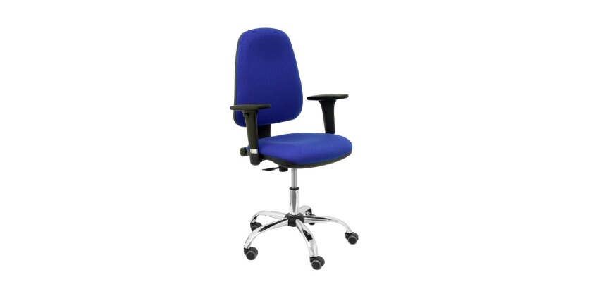 Silla Socovos bali azul brazos regulables cromado