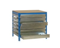 Banco de trabajo Simonwork BT5 6 cajones An 120 cm azul/madera
