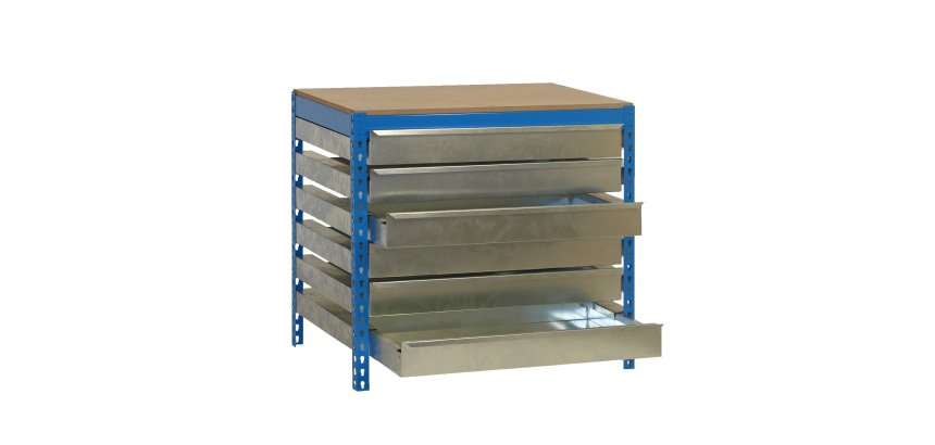 Banco de trabajo Simonwork BT5 6 cajones An 120 cm azul/madera