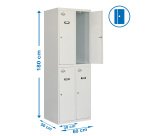 Taquilla monoblock-montada Simon Locker tandem 2/4 300 (600) gris