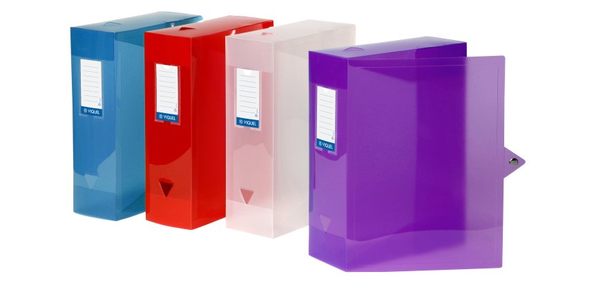 Boîte de classement CLASS DOC A4 - Dos 10 cm - polypropylène - PROPYGLASS VIQUEL - Coloris assortis