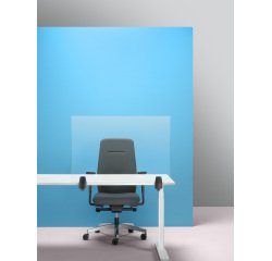 Mampara sobremesa en cristal laminado incoloro An 91 x Alt 75 cm