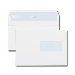 Enveloppe blanche 162 x 229 mm GPV 90 g avec fenêtre 45 x 100 mm blanche - Boîte de 500