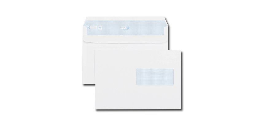 Enveloppe blanche 162 x 229 mm GPV 90 g avec fenêtre 45 x 100 mm blanche - Boîte de 500