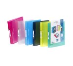 Classeur 2 anneaux plastifié Viquel Propyglass personnalisable A4 – Dos 3.5 cm couleurs assorties translucides