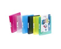 Classeur 2 anneaux plastifié Viquel Propyglass personnalisable A4 – Dos 3.5 cm couleurs assorties translucides
