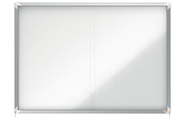 Vitrina de interior Nobo para 18 hojas A4 con superficie magnética y puerta deslizante
