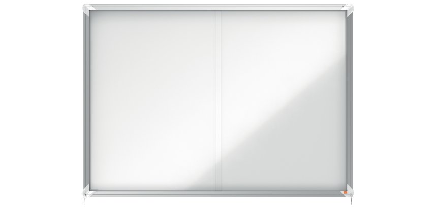 Vitrina de interior Nobo para 18 hojas A4 con superficie magnética y puerta deslizante