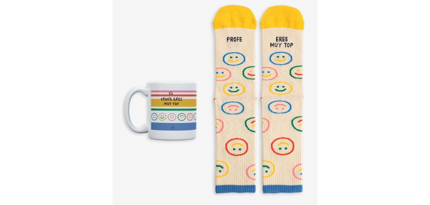 Kit Taza + Calcetines "Profe, eres muy TOP" 42-46